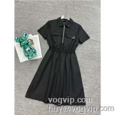 VOGブランドコピー 2024春夏新作 2色可選  プラダ PRADA レディース ワンピース 首胸ロゴ