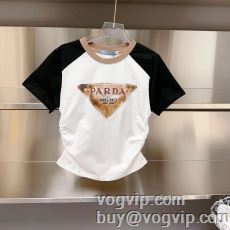 レディース 半袖Tシャツ デザイン性の高い ブランドコピー 2024春夏季新作 プラダ PRADA Tシャツ メンズ 半袖 半袖Tシャツ