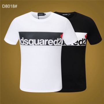 ディースクエアード DSQUARED2 首胸ロゴ クールビズ ディースクエアードブランド コピー 2022春夏 半袖Tシャツ 2色可選