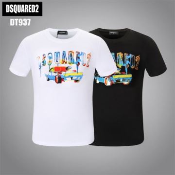 ディースクエアードコピー 肌に馴染みやすい DSQUARED2コピー 半袖Tシャツ 2022 2色可選 高評価の人気品  