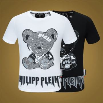 小さめ おしゃれ かわいい 人気 軽い フィリッププレイン PHILIPP PLEIN 2022春夏 半袖Tシャツ PHILIPP PLEINコピーブランド 快適な着心地 2色可選