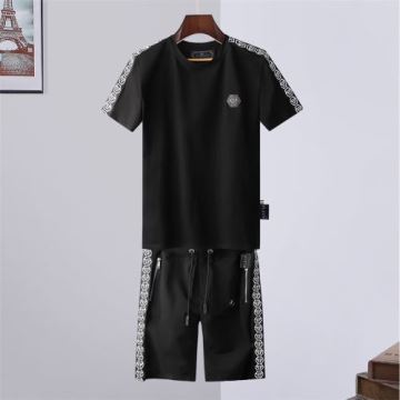 2022春夏 半袖Tシャツ 大好評? フィリッププレイン PHILIPP PLEIN セットアップ上下 フィリッププレインコピー 2色可選