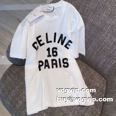 ★安心★追跡付 2022 優しいフィット感 セリーヌ CELINEコピーブランド 半袖Tシャツ