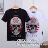 驚きの破格値2023 フィリッププレインブランドコピー 半袖Tシャツ2色可選高品質 人気 PHILIPP PLEINブランド 偽物 通販