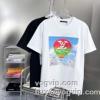 人気激売れ 2023春夏 ルイ ヴィトン LOUIS VUITTONコピー メンズTシャツ 丸首Tシャツ 夏 春 半袖Tシャツ 2色可選