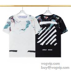 OFF-WHITE 半袖Tシャツ 人気商品登場 2024年春夏新作 オフホワイト偽物ブランド 2色可選 クールビズ