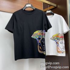 韓国の人気 ヴェルサーチ 2024新作品 VERSACEブランドスーパーコピー 通気性に優れた 半袖Tシャツ 2色可選
