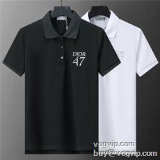 首胸ロゴ ディオール DIORスーパーコピー 2024年モデル入荷 半袖ポロシャツ 2色可選 Tシャツ メンズ 半袖 シンプル 大きいサイズ