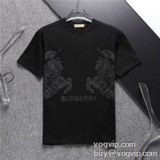 高級感ある 2024春夏季超人気 半袖Tシャツ バーバリー BURBERRY偽物ブランド 縦には伸びにくい