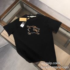 BURBERRY 2024新作品 バーバリーブランド 偽物 通販 半袖Tシャツ 速乾tシャツ 3色可選 スタイリッシュな印象