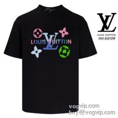 2024年モデル入荷 ルイ ヴィトン LOUIS VUITTONブランド コピー 頑丈な素材 半袖Tシャツ 2色可選 最安値に挑戦