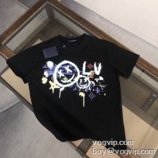 2024HOT新作登場 ルイ ヴィトン LOUIS VUITTON 頑丈な素材 半袖Tシャツ 2色可選 スーパーコピー 激安 日本未入荷モデル