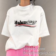 レディース 半袖Tシャツ 2色可選 2024春夏季超人気 バレンシアガブランド 偽物 通販 BALENCIAGA 豊富なサイズ