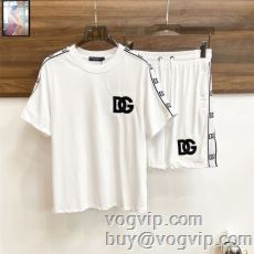 先行販売 ドルチェ&ガッバーナ Dolce&Gabbanaコピー Tシャツ メンズ 半袖 シンプル 大きいサイズ 半袖Tシャツ 上下セット 2色可選 2024年モデル入荷