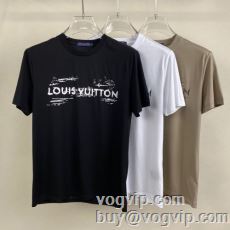 雑誌掲載アイテム ルイ ヴィトン 半袖Tシャツ LOUIS VUITTON偽物ブランド 2024春夏季超人気 汗を吸ってすぐ乾き 3色可選