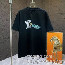 争奪戦必至 最高品質のブランドコピー専門店 2024超激得格安 ルイ ヴィトン LOUIS VUITTON tシャツ メンズ 半袖 おしゃれ カジュアル 半袖Tシャツ 2色可選